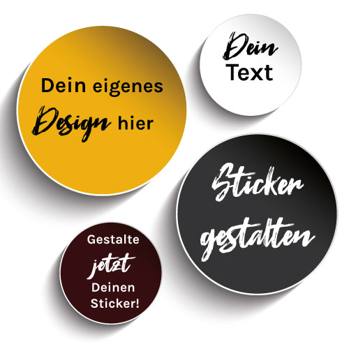 Sticker Rund, ab 50 Stk., von Ø 3-60 cm, online gestalten
